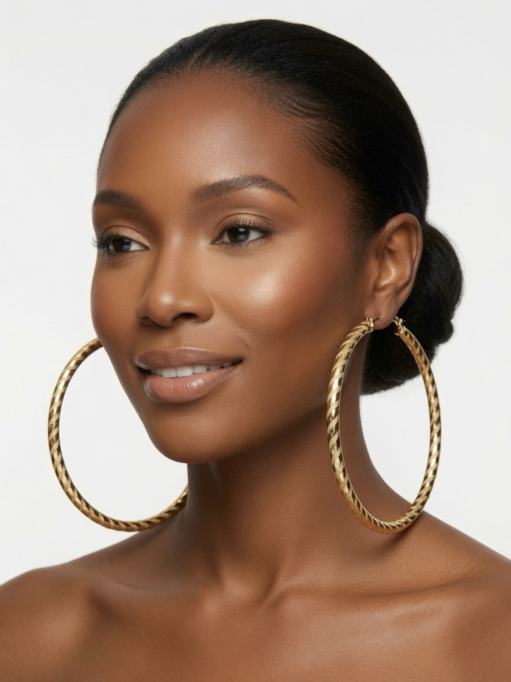 Large Twisted Hoop Earrings - Gold